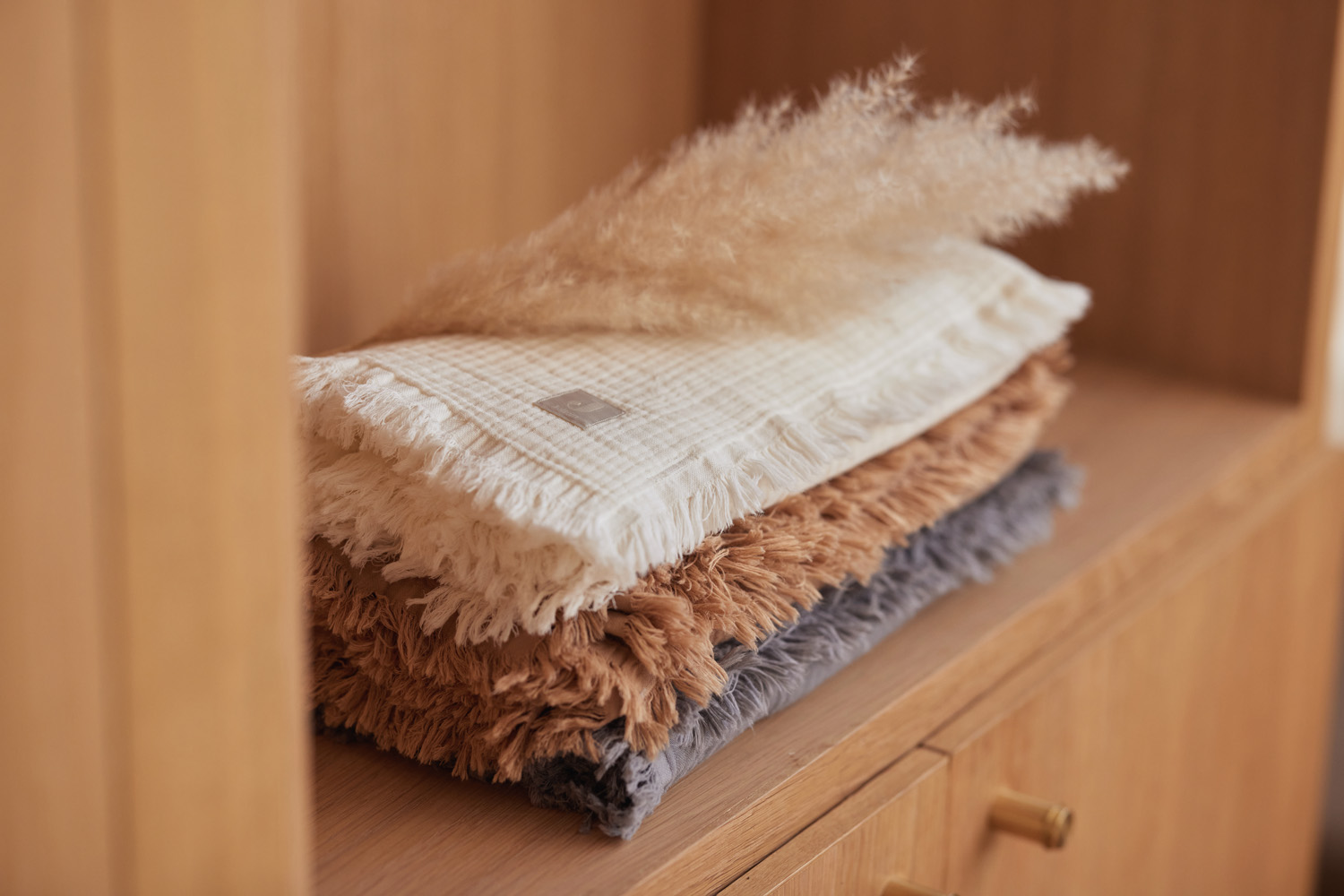 Jollein Fringe Muslinfilt 100% ekologisk bomull 75x100cm ivory - 8
