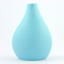 Stig Lindberg (Reptil 1953) Light Blue Swelling Vase with Scale Relief 18 cm (2)