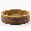 Gunnar Nylund (Petitess 1964) Brown Sturdy Bowl with Geometric Relief 17 cm