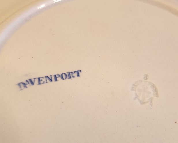 Davenport blue transfer ware soup bowl 1830s  - 2