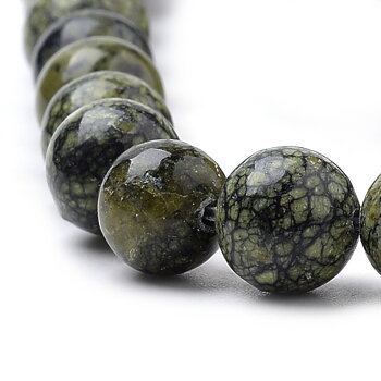 Serpentinpärlor – runda 8 mm, natursten, hel sträng
