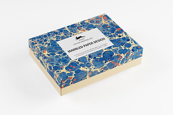 Marbled Paper Design : Letter Writing Set - Fin presentask med 40 brevpapper med matchande kuvert och stickers