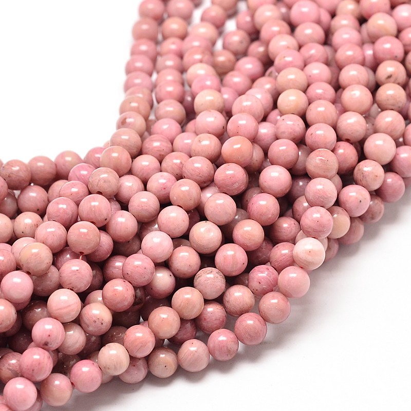 Rodonit pärlor runda rosa 8 mm – hel sträng - 2