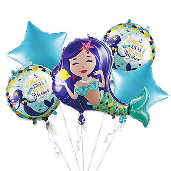 Ballongpaket | 5 folieballonger | Sjöjungfru
