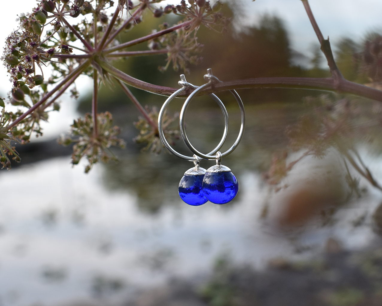 SVALÖ MIDNIGHT - blue earrings 15 mm