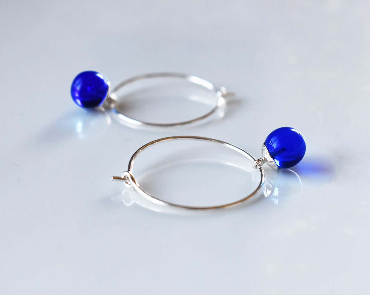 SVALÖ MIDNIGHT - blue earrings 25 mm - 2
