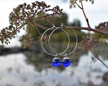 SVALÖ MIDNIGHT - blue earrings 25 mm
