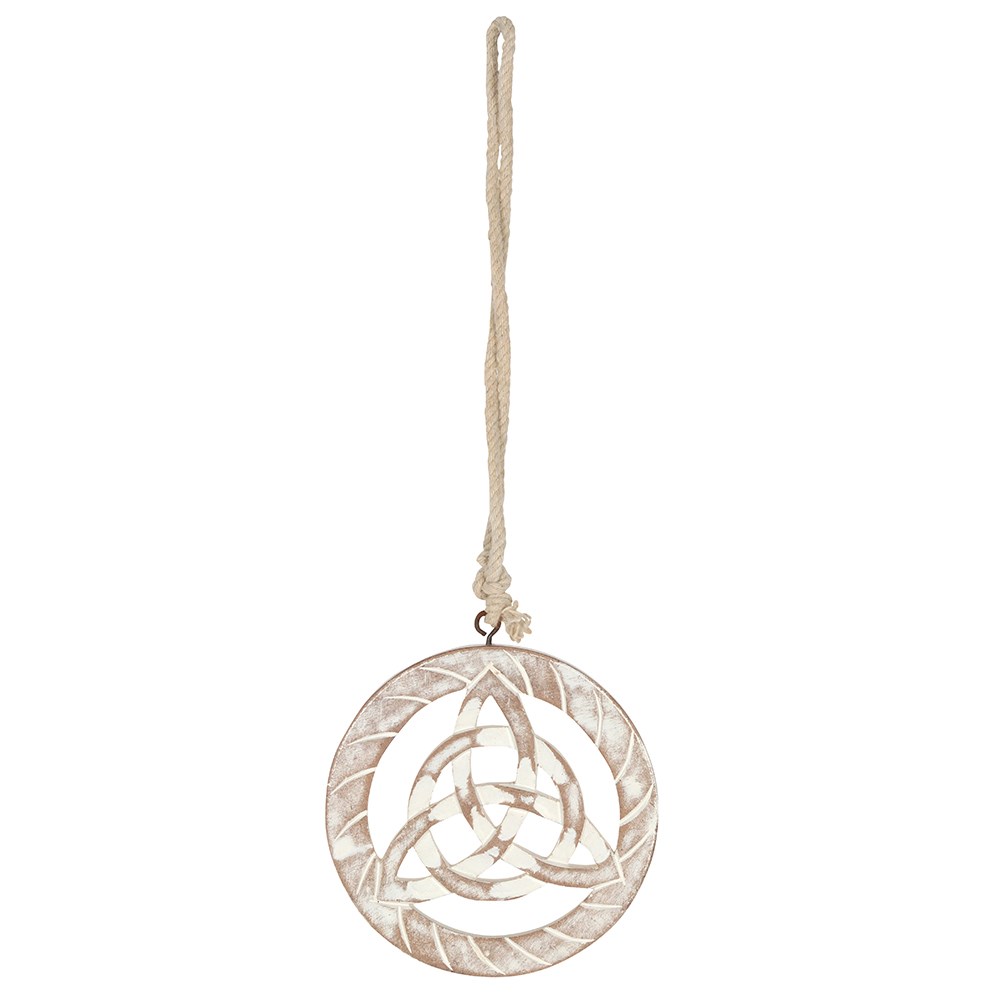 Vit betsad Triquetra i Trä