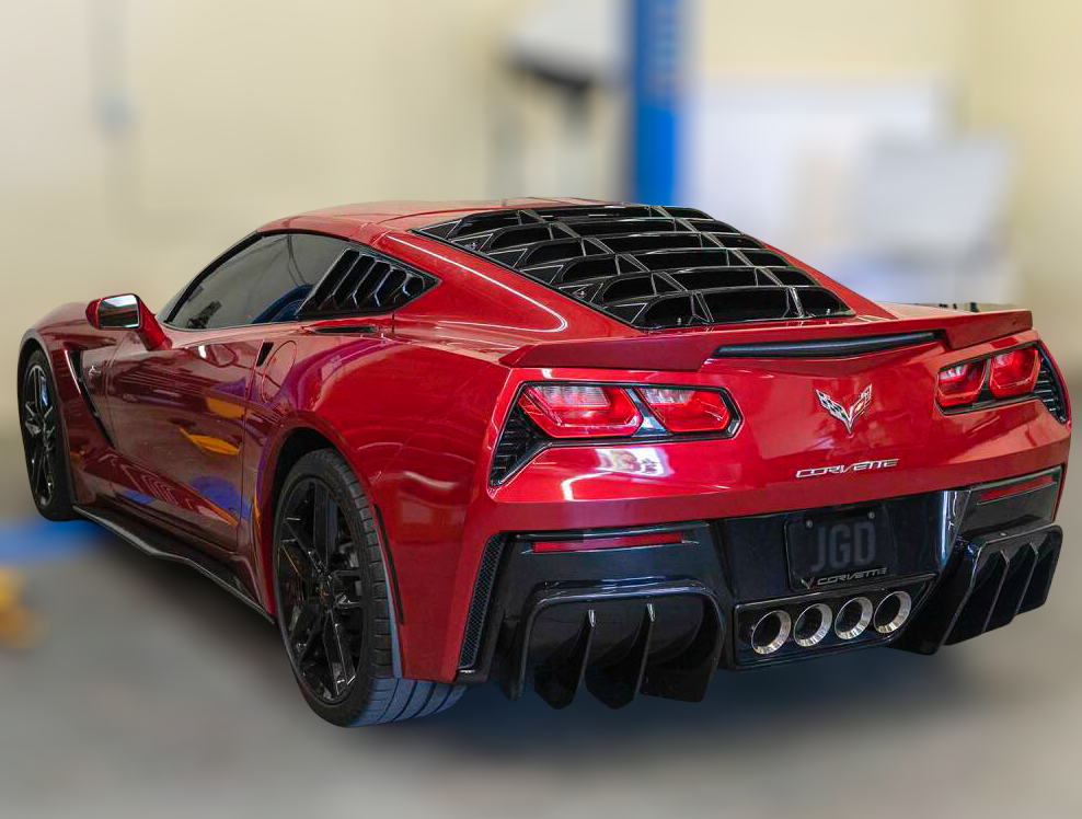 Bakrutelouver – mattsvart (CORVETTE C7 14–19) - 7