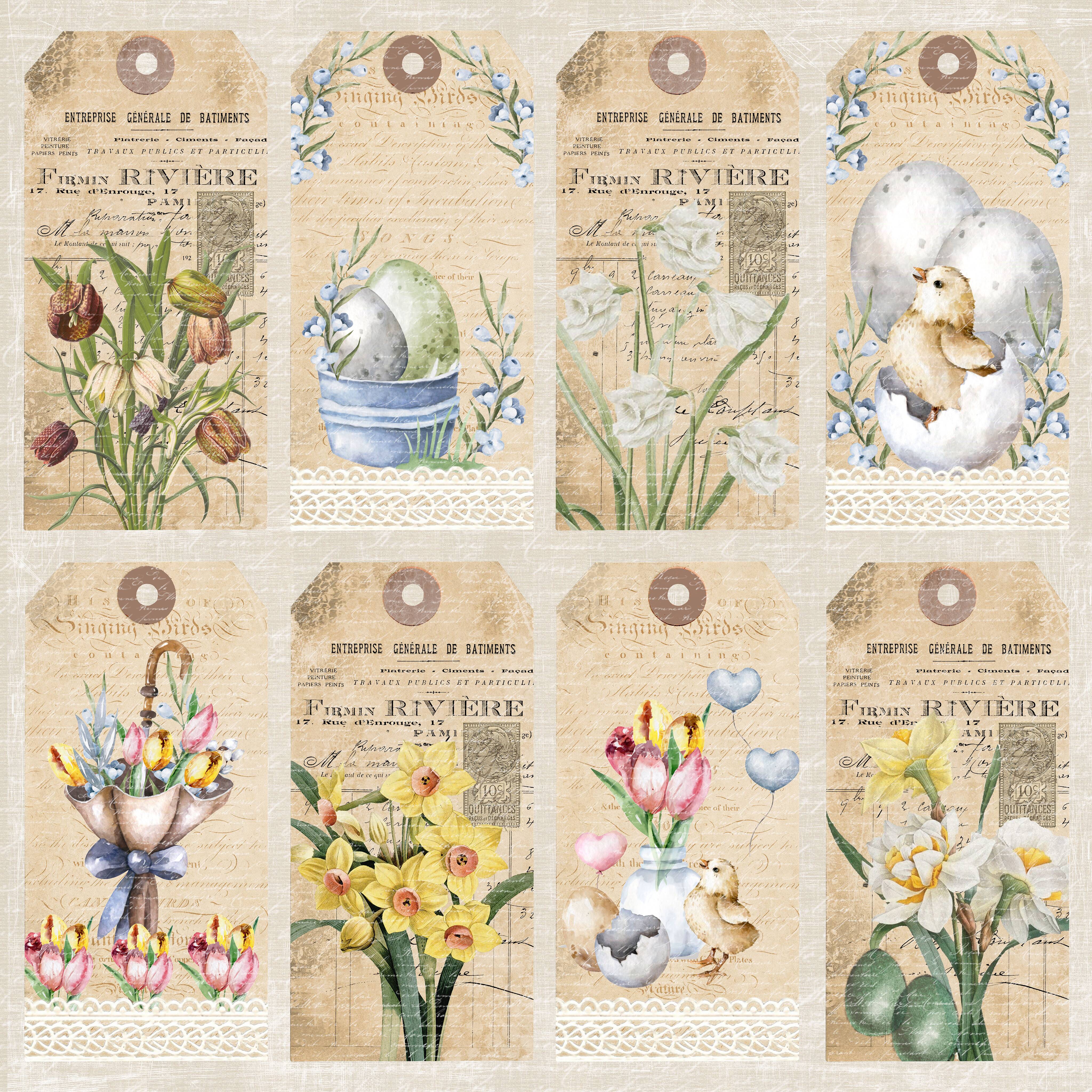 12 X 12" Vintage Easter Collection - Tags