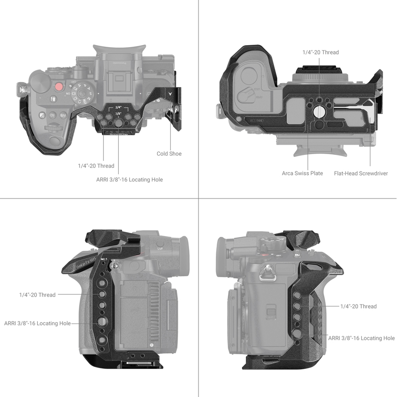 SmallRig 3440 “Black Mamba” Camera Cage for Panasonic LUMIX GH6 - 5