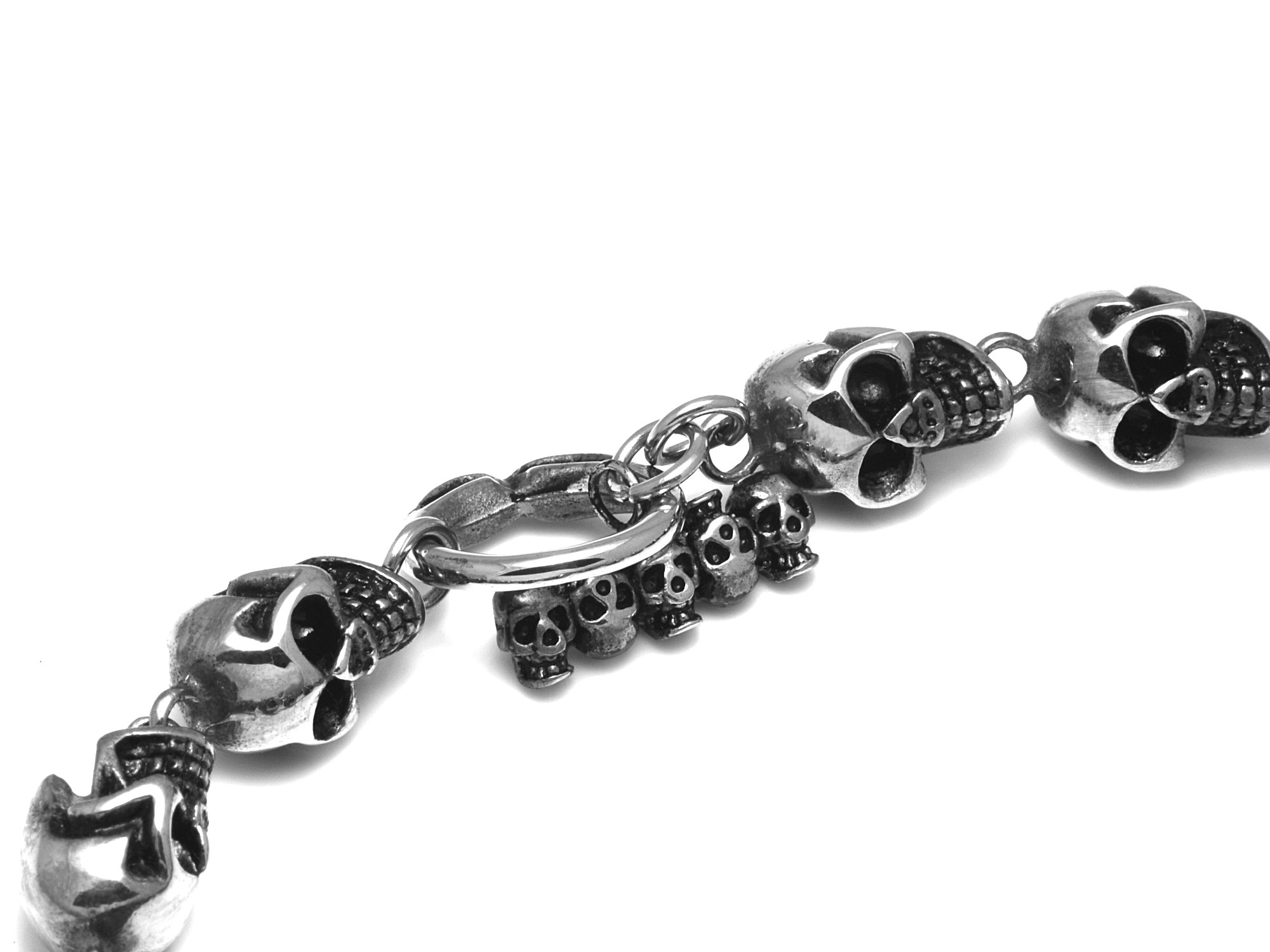 Döskalle Armband i Rostfritt Stål, Dödskalle Accessoar, Rock Smycke - 3