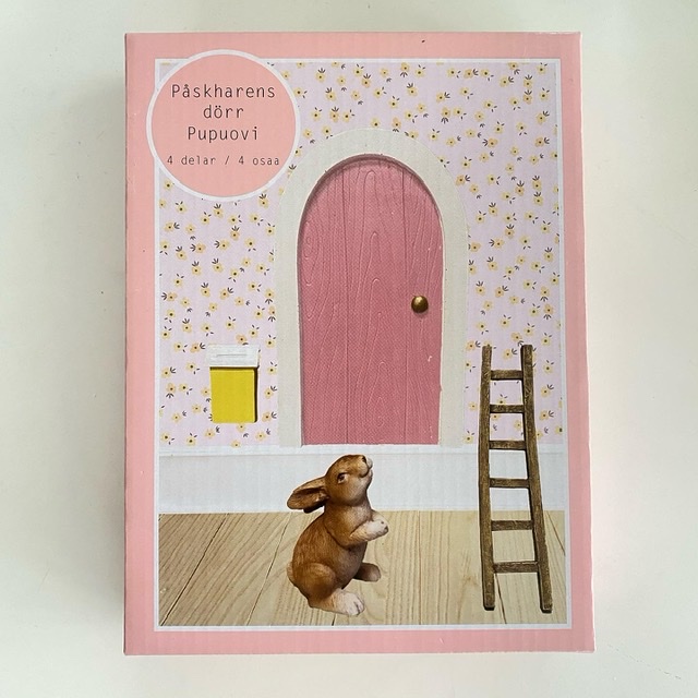 Påskharen dörr | 4 delar | Rosa  -1