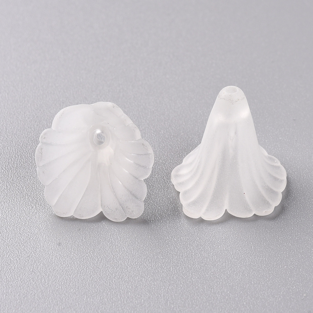 Akrylblommor frostad lucite vita - 2