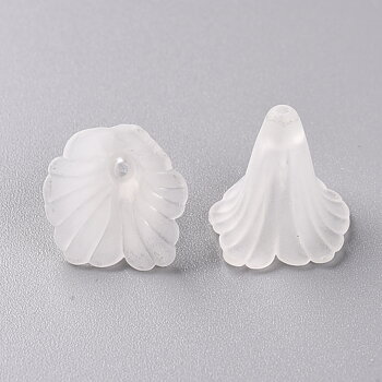 Akrylblommor frostad lucite vita