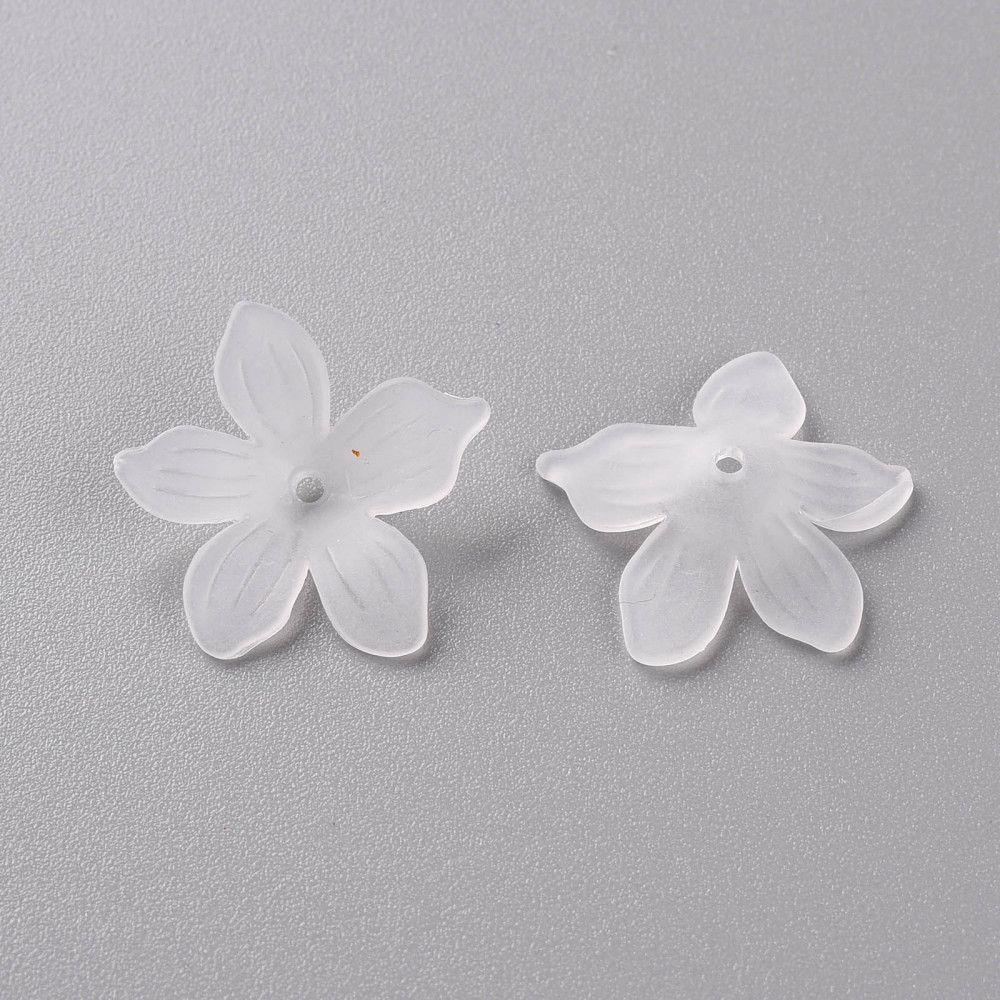 Akrylblommor frostad lucite vit