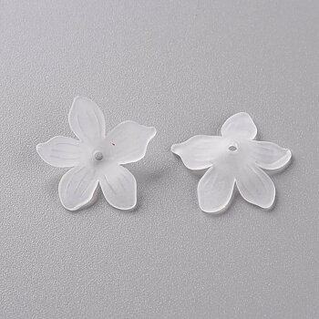 Akrylblommor frostad lucite vit