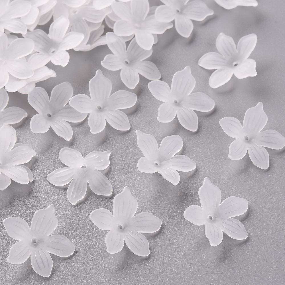 Akrylblommor frostad lucite vit - 2