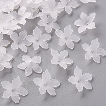 Akrylblommor frostad lucite vit