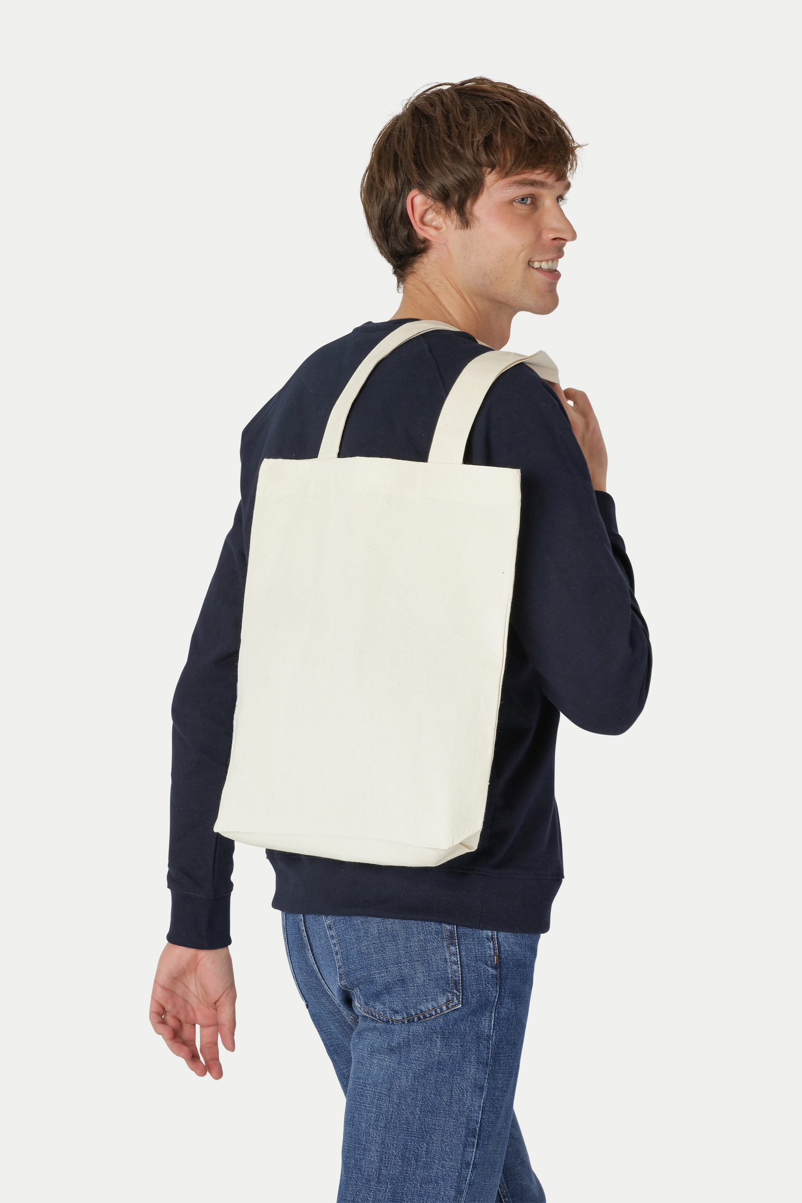 Tiger Cotton® Tygkasse med långa handtag - Natur - Tunn modell -  Neutral - EKO - 3