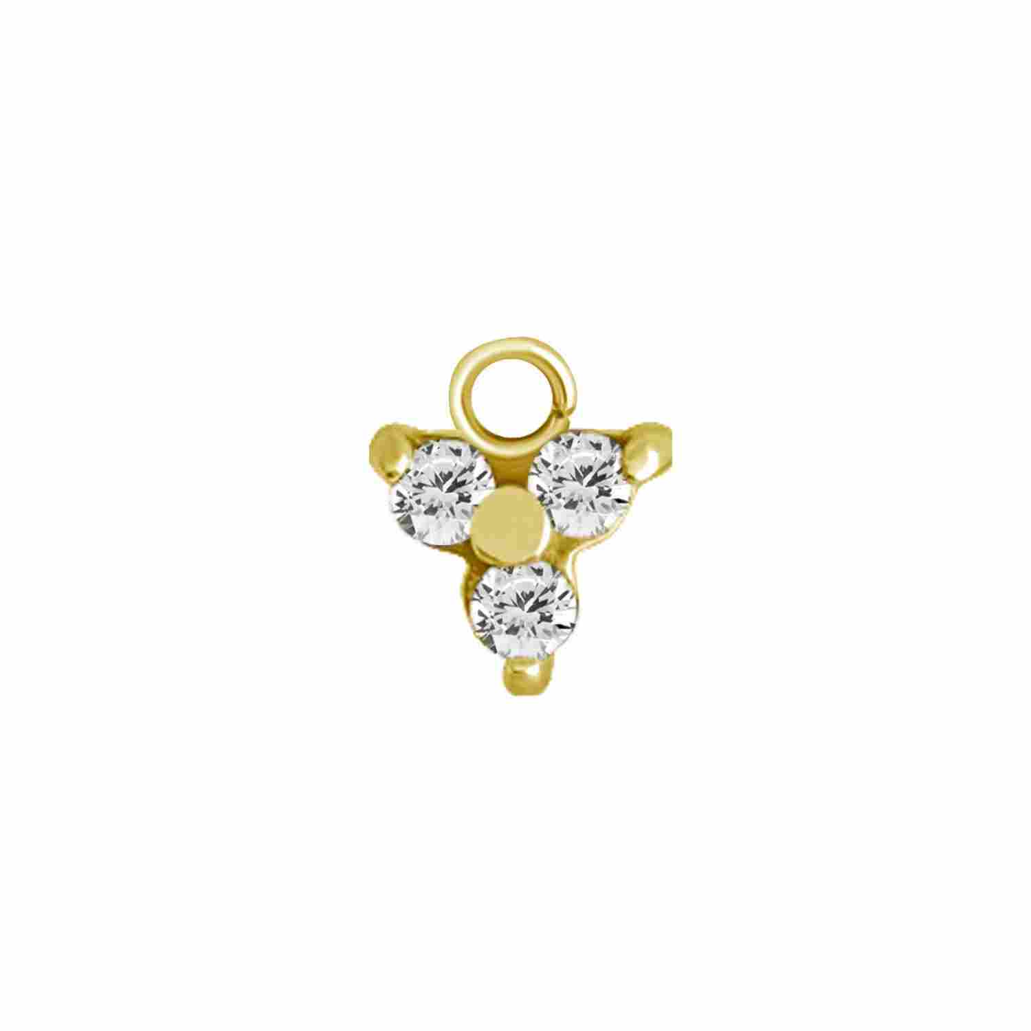 Hängsmycke till clicker - trinity charm - 24K PVD guld - 2