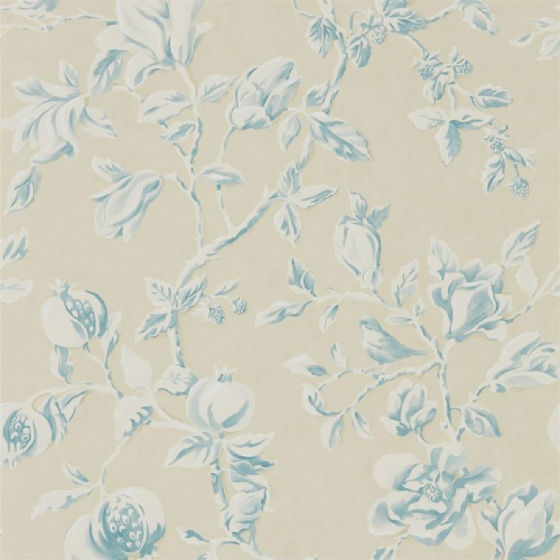 TAPET MAGNOLIA & POMEGRANATE, Parchment Sky Blue