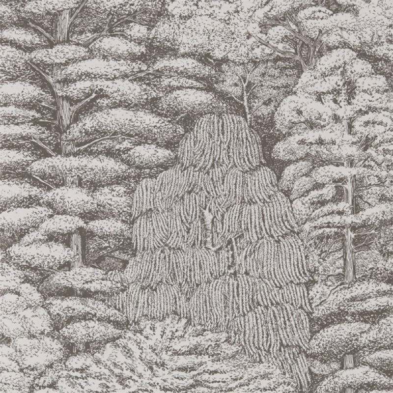 TAPET WOODLAND TOILE, Ivory Charcoal