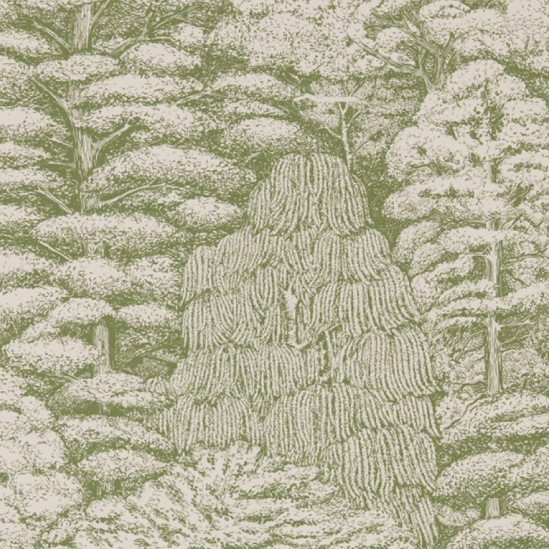 TAPET WOODLAND TOILE, Cream Green