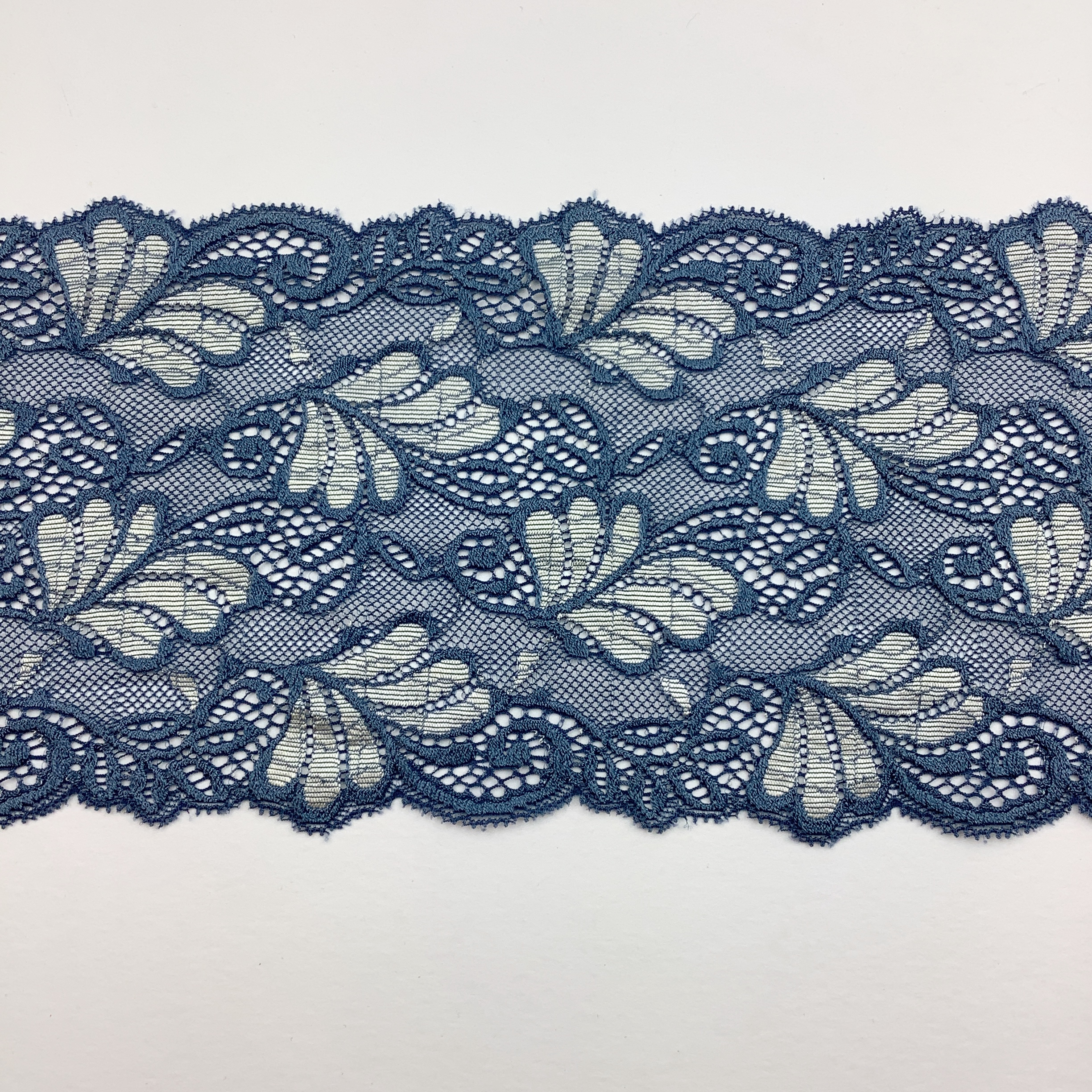 Stretch lace Blue/grey 13,5cm - MM720
