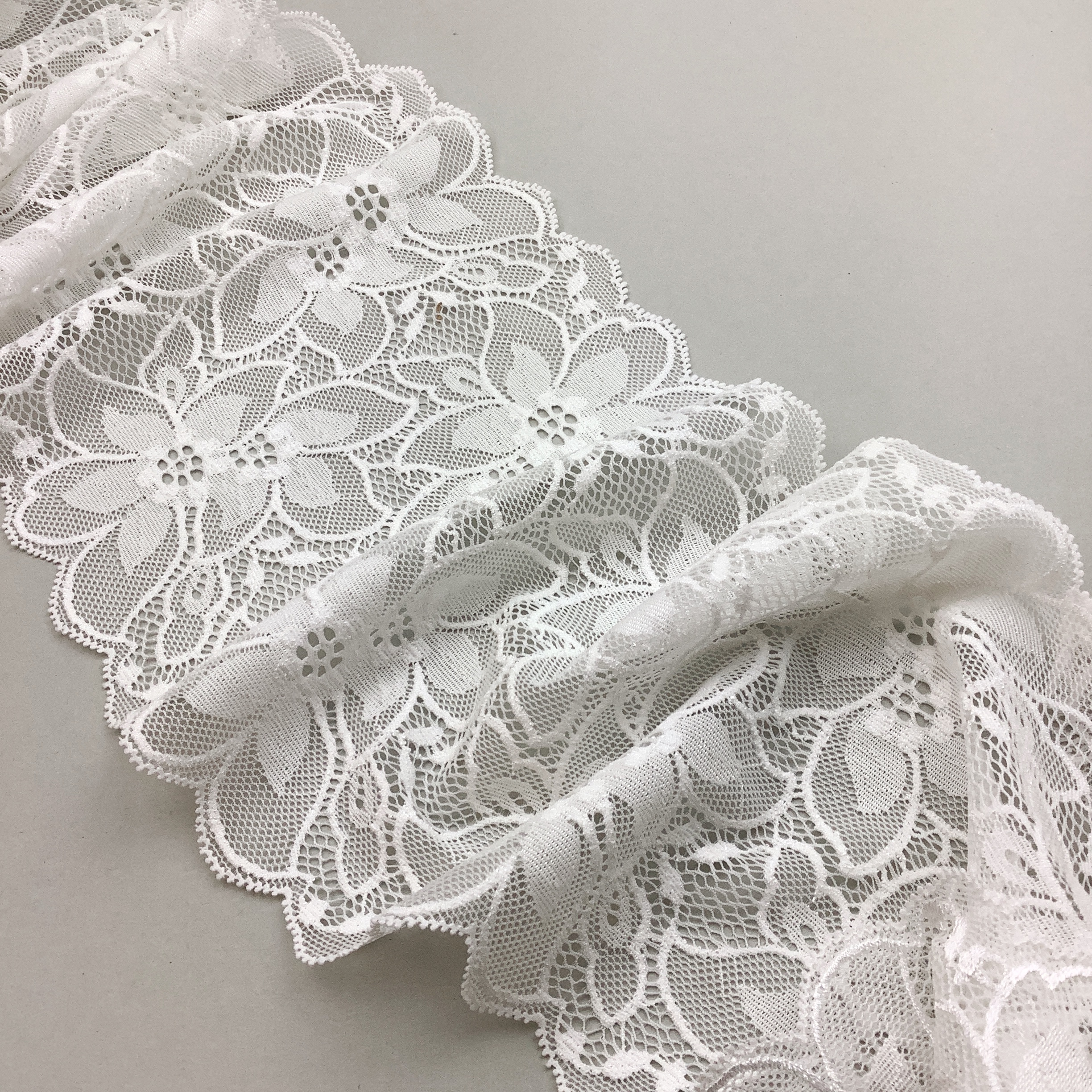 Stretch lace viscose Offwhite 17cm - AM2152