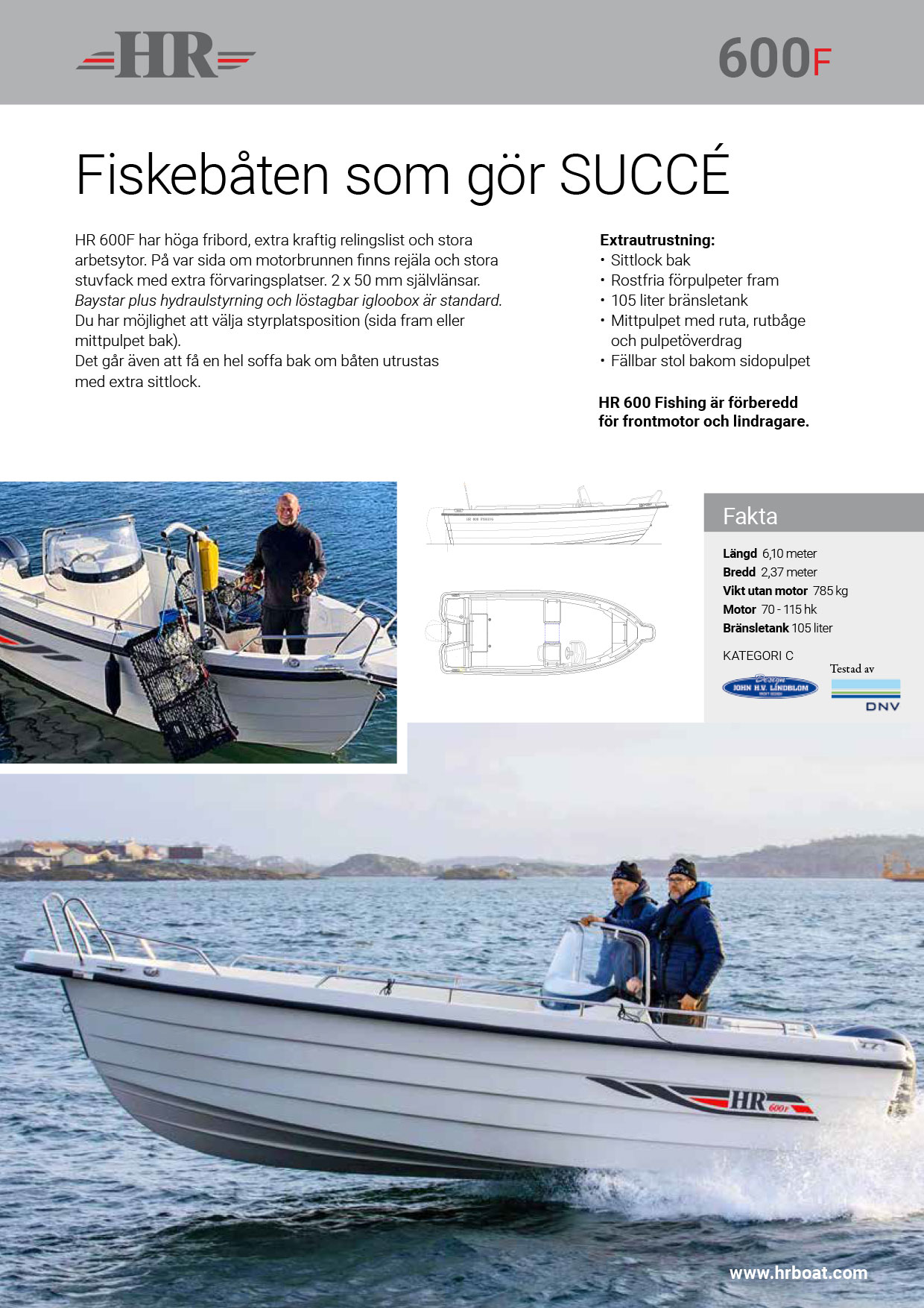 HR 600f produktblad