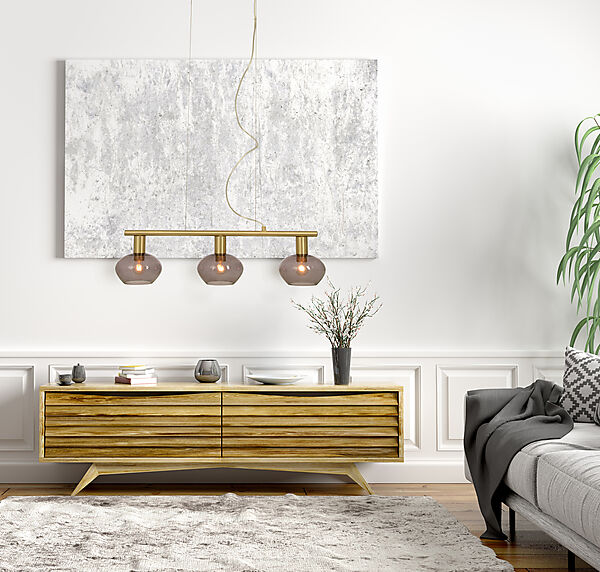 BELL taklampa 3:a rak, matt mässing/rök - Aneta Lighting - 2