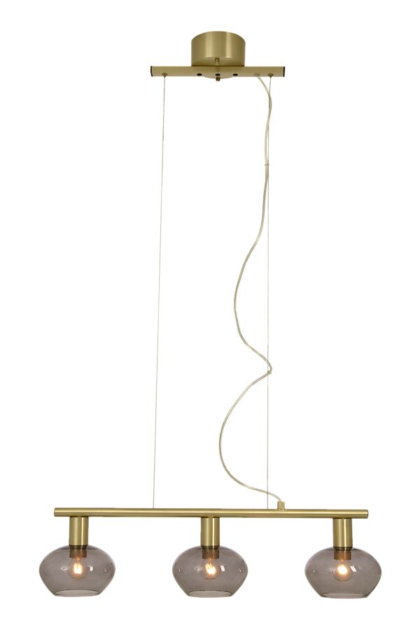 BELL taklampa 3:a rak, matt mässing/rök - Aneta Lighting