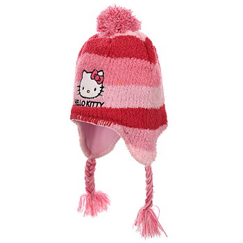 Hello Kitty Barn Mössa med Öronlappar - Rosa/röd