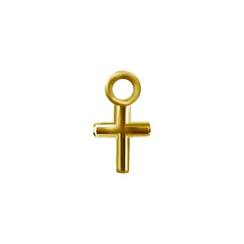 Hängsmycke till clicker - kors charm - 24K PVD guld