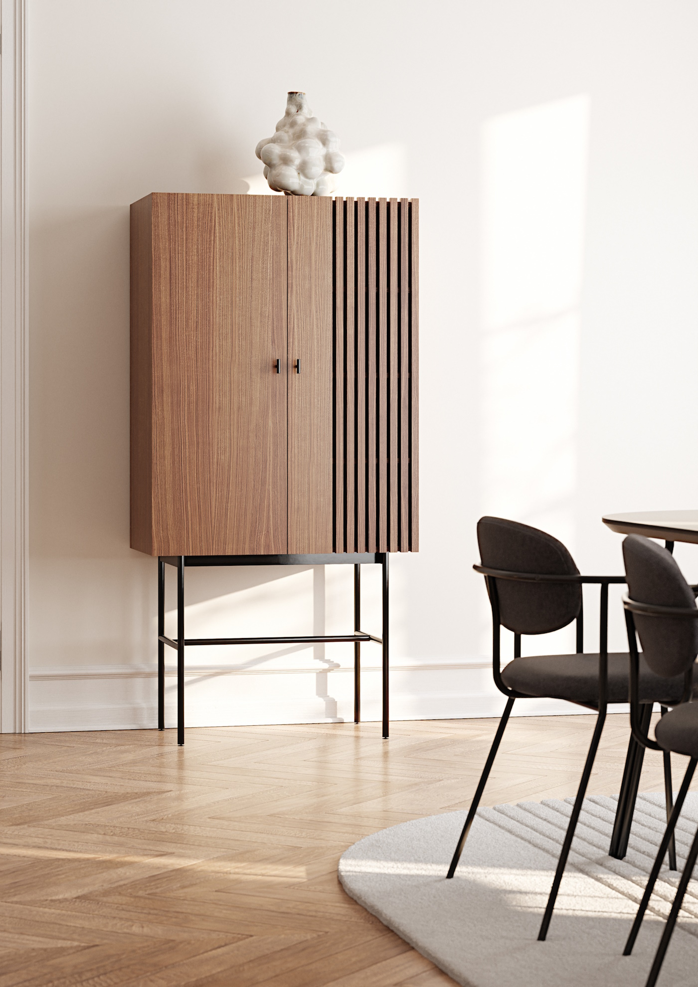 Array Skåp 160 cm valnöt Woud - 3