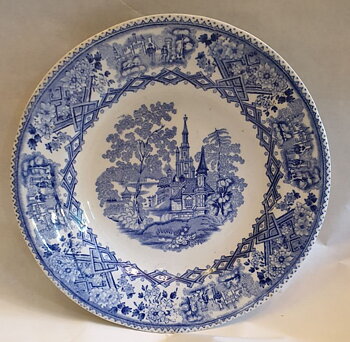Ecclesial blue salad plate