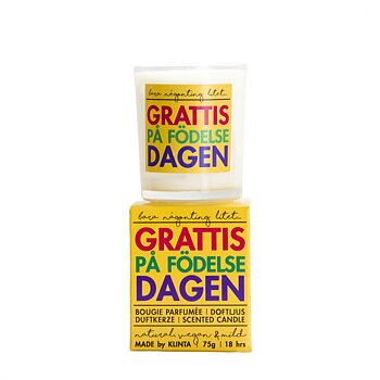 Doftljus, Grattis på Födelsedagen, från Klinta