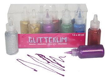 Sense Glitterlim Flaskor 12-Pack