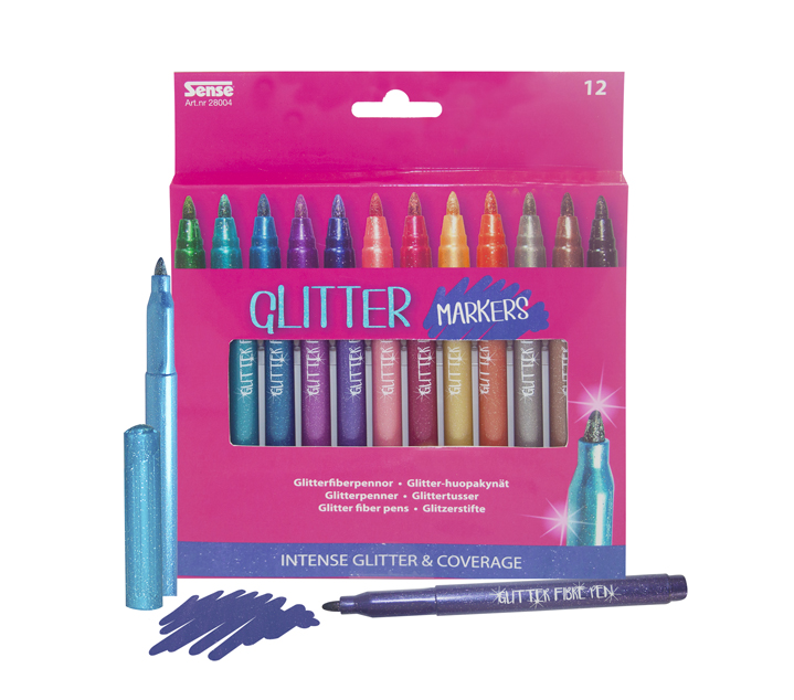 Sense Glitter Fiberpennor 12-Pack - 2