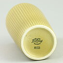Gunnar Nylund (Ritzi 1960s) Yellow Cylinder Vase with Linear Relief 16 cm