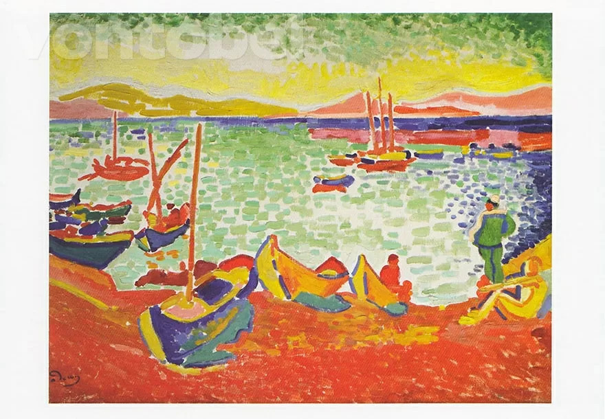 Boats in the Port of Collioure (1905), Postcard