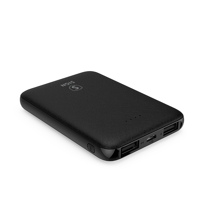 SiGN Ultratunn Powerbank 5000mAh - Svart - 2