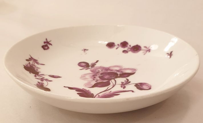 Vienna small dish hand-painted flower 1850s - 2