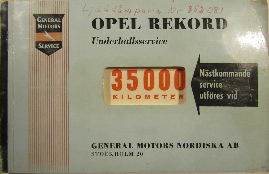 1963 Opel Rekord Underhållsservice