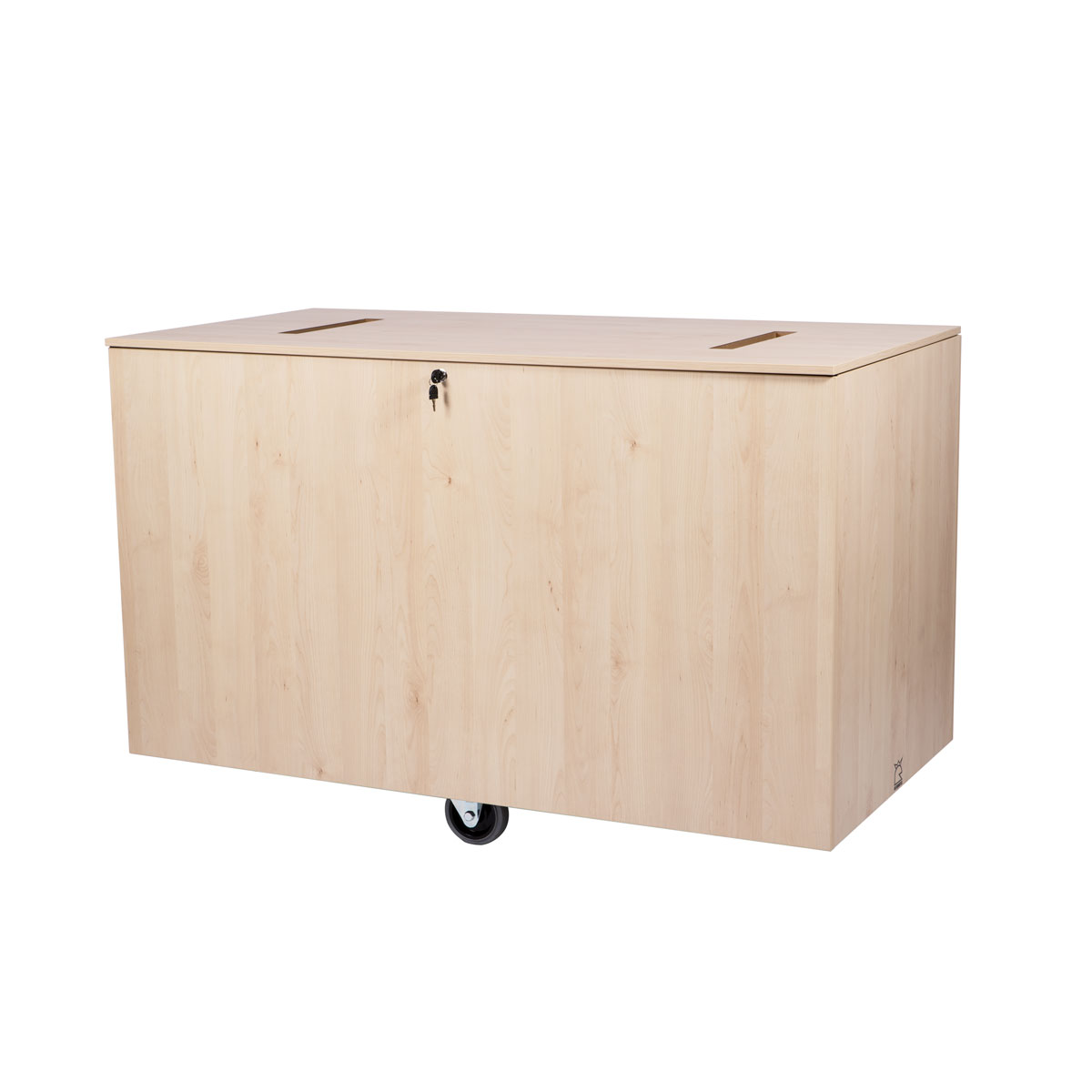Book Return Wagon Covered with spring-loaded base and lockable top for quiet and secure handling of returned books in libraries