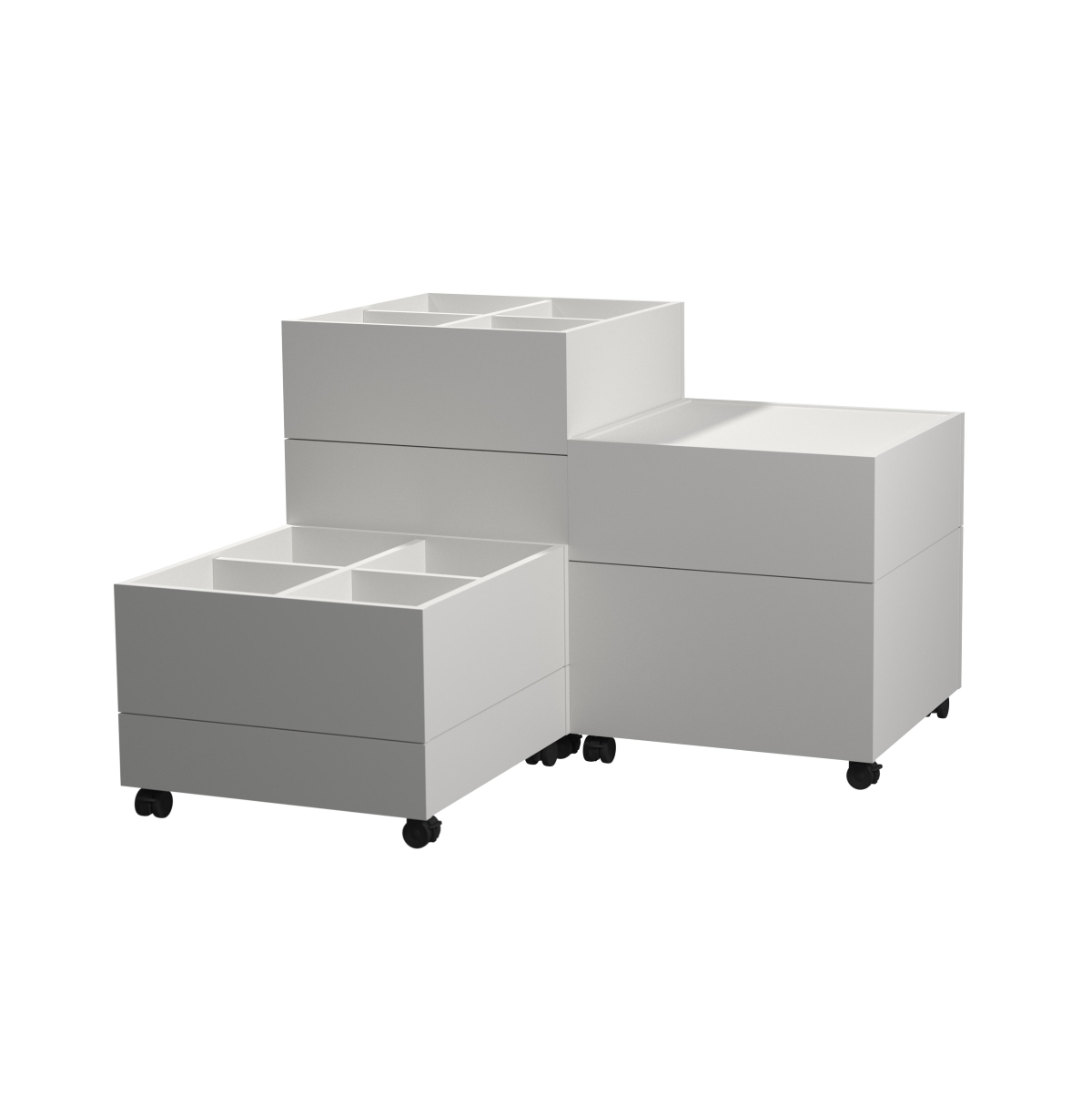 Flipover Stor udstillingspodie med vendbar top der fungerer som låg eller bogbakke med rumdelere