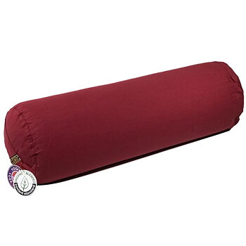 Bolster Round Red  Organic Cotton -- 60X16 Cm