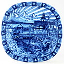Gunnar Nylund (Christmas Plates) Annual Blue Wall Plate 1987 19,5 cm 