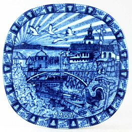 グナー・ニールンド  クリスマスプレート ブルー 陶板   Wall Plaque  1987年 19,5cm